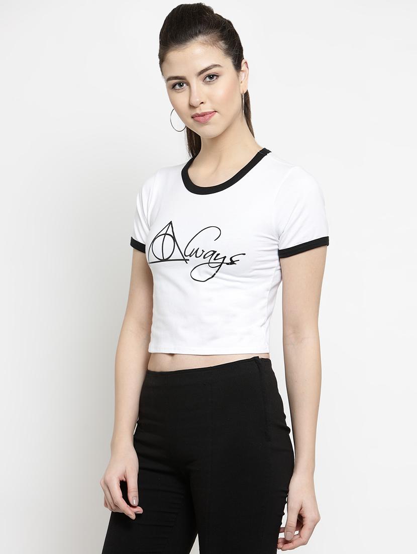 contrast detail quirky crop tee - 16456847 - Zoom Image - 2