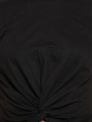 knot detail solid crop tee - 16456855 - Standard Image - 5