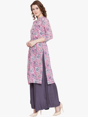 floral printed straight kurta - 16458093 - Standard Image - 2