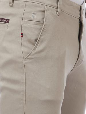 beige solid chinos - 16458279 - Standard Image - 5