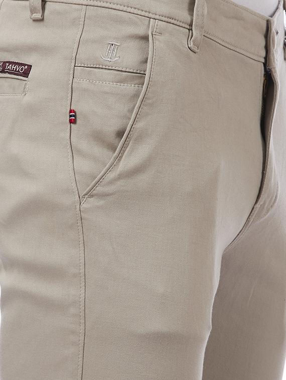 beige solid chinos - 16458279 - Zoom Image - 5