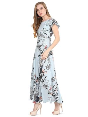 boat neck floral maxi dress - 16458289 - Standard Image - 2