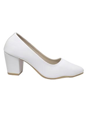 white slip on pumps - 16459424 - Standard Image - 2