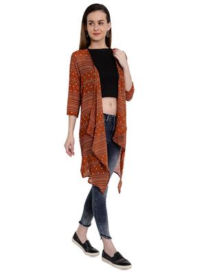 asymmetric printed long line shrug - 16459657 - Standard Image - 2