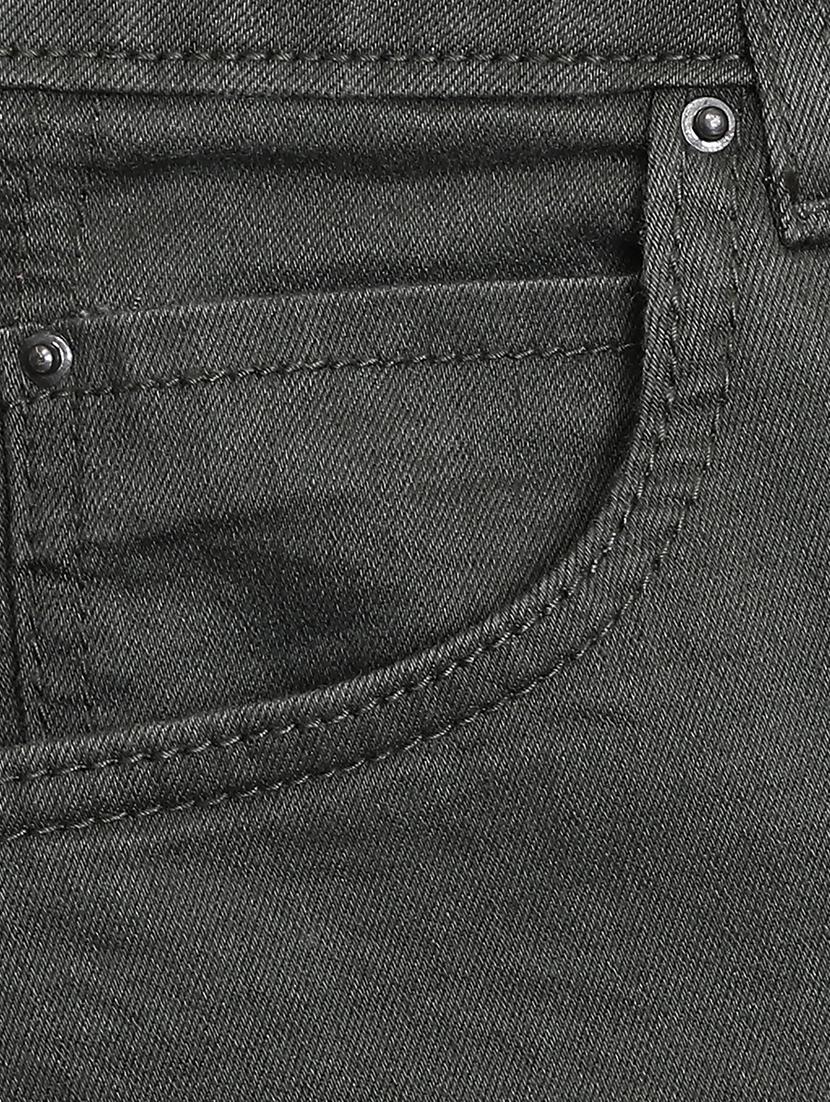 high rise solid denim shorts - 16459726 - Zoom Image - 5