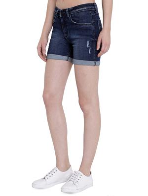 distressed detail stone washed shorts - 16459728 - Standard Image - 2