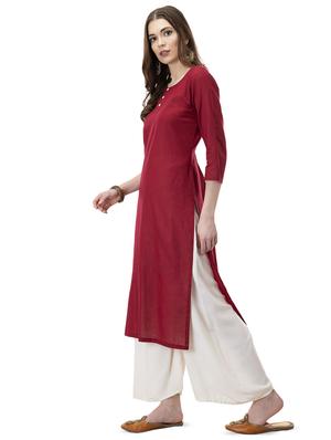 Solid straight kurta - 16459775 - Standard Image - 2