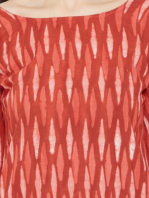 boat neck ikat a-line dress - 16459831 - Standard Image - 5