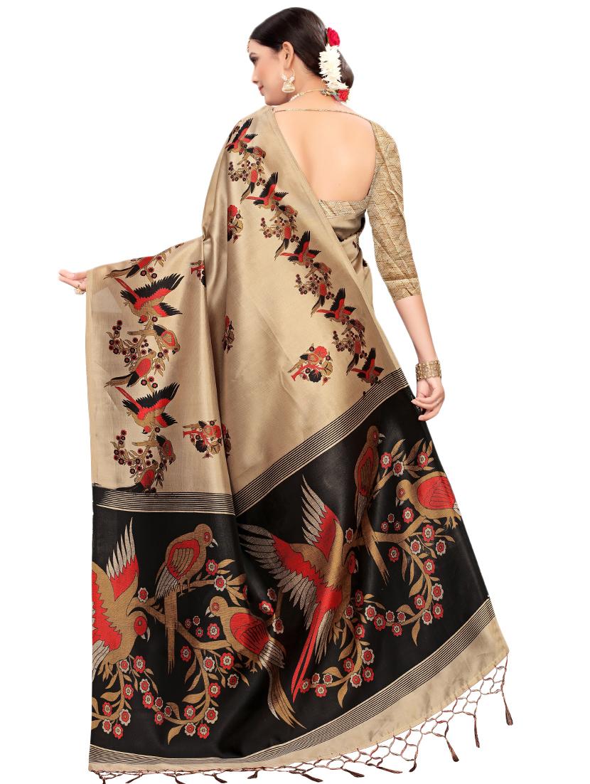 conversational printed saree with blouse - 16460167 - Zoom Image - 2
