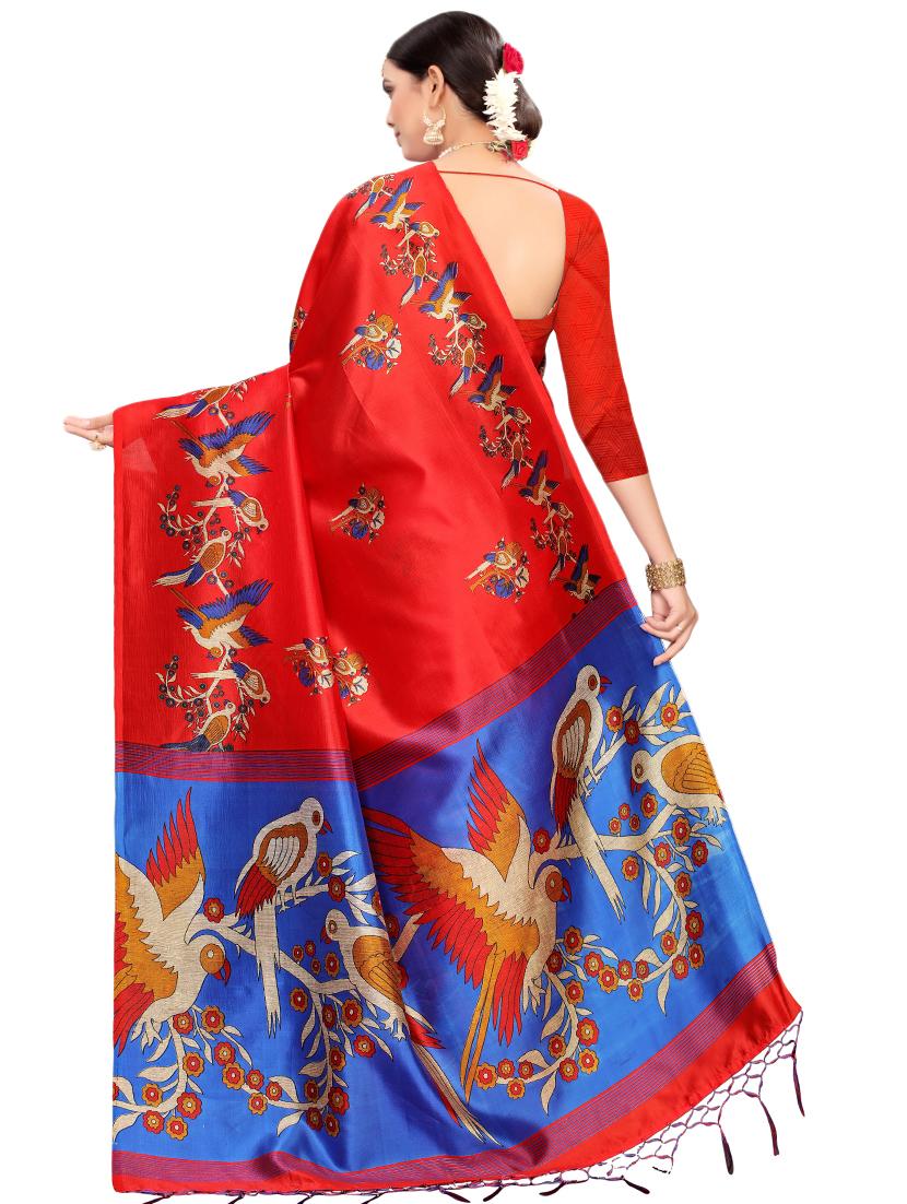 conversational printed saree with blouse - 16460174 - Zoom Image - 2