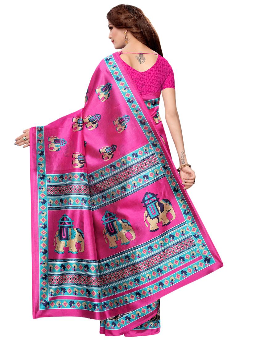 conversational printed saree with blouse - 16460190 - Zoom Image - 2