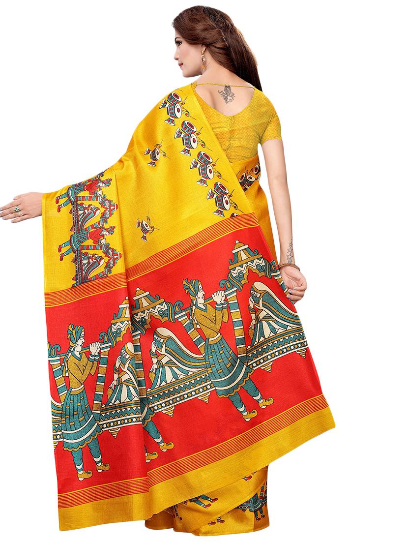 conversational printed saree with blouse - 16460220 - Zoom Image - 2
