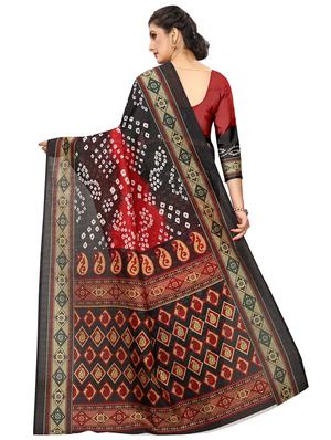 contrast shades bandhani saree with blouse - 16460302 - Standard Image - 2