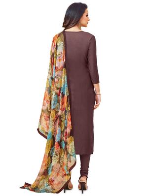 embroidered unstitched suit - 16460398 - Standard Image - 2