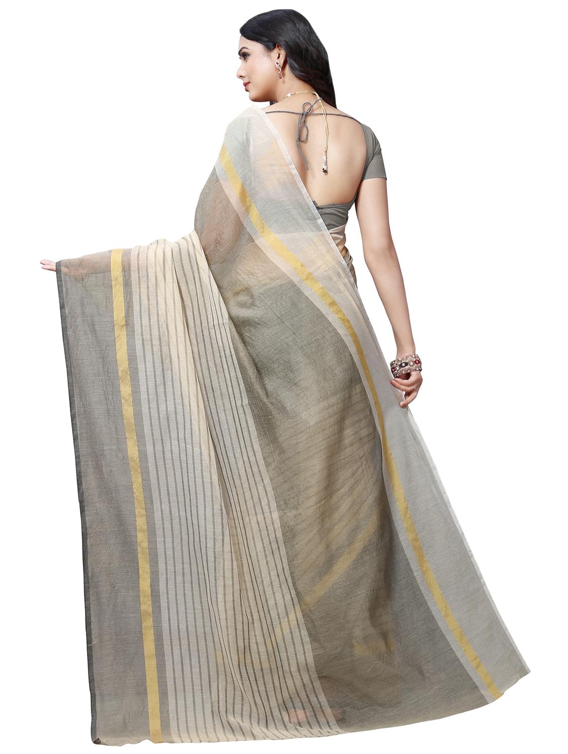 stripes printed saree with blouse - 16460999 - Zoom Image - 2