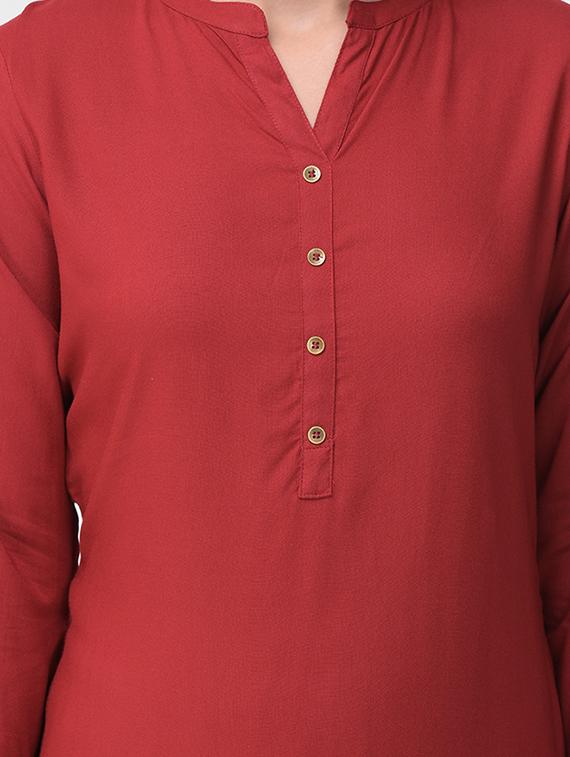 solid straight kurti - 16461666 - Zoom Image - 5