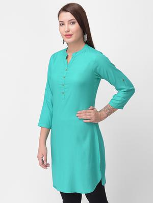 solid straight kurti - 16461669 - Standard Image - 2
