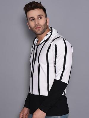 white striped cut & sew t-shirt - 16462769 - Standard Image - 2