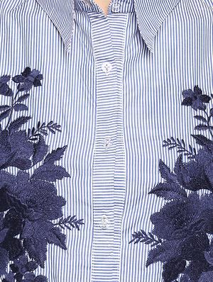 floral embroidered pin stripes shirt - 16463233 - Standard Image - 5