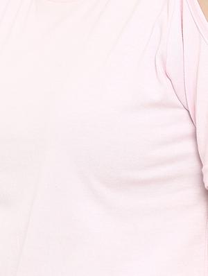 cold shoulder solid tee - 16465530 - Standard Image - 5