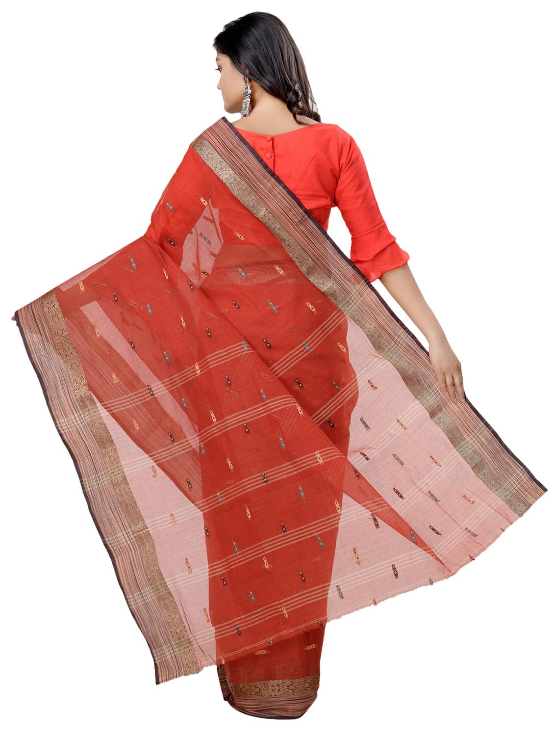 solid bordered tant saree - 16465892 - Zoom Image - 2