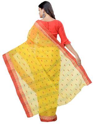 solid bordered tant saree - 16465894 - Standard Image - 2