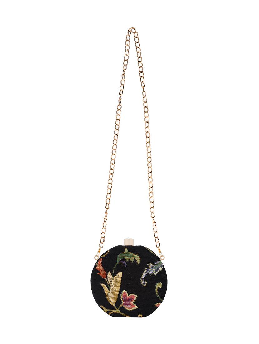 black cotton polyester blend box clutch - 16466021 - Zoom Image - 5
