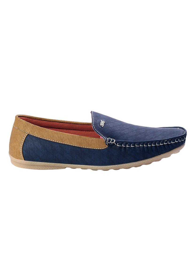 GOLD blue leatherette loafers - 16466120 - Zoom Image - 2