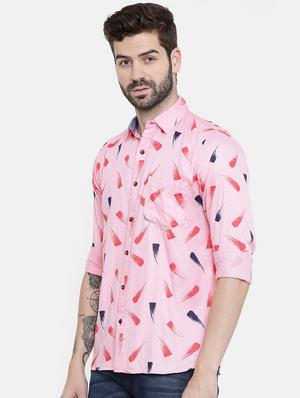 pink printed casual shirt - 16466191 - Standard Image - 2