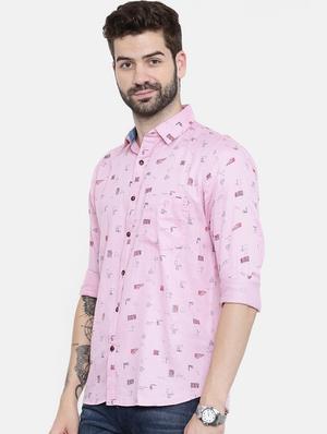 pink printed casual shirt - 16466197 - Standard Image - 2