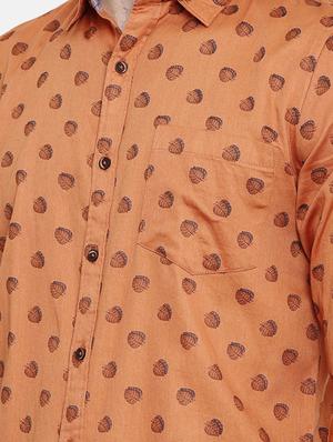 orange printed casual shirt - 16466203 - Standard Image - 5