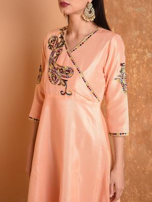 embroidered angrakha suit set - 16466326 - Standard Image - 5