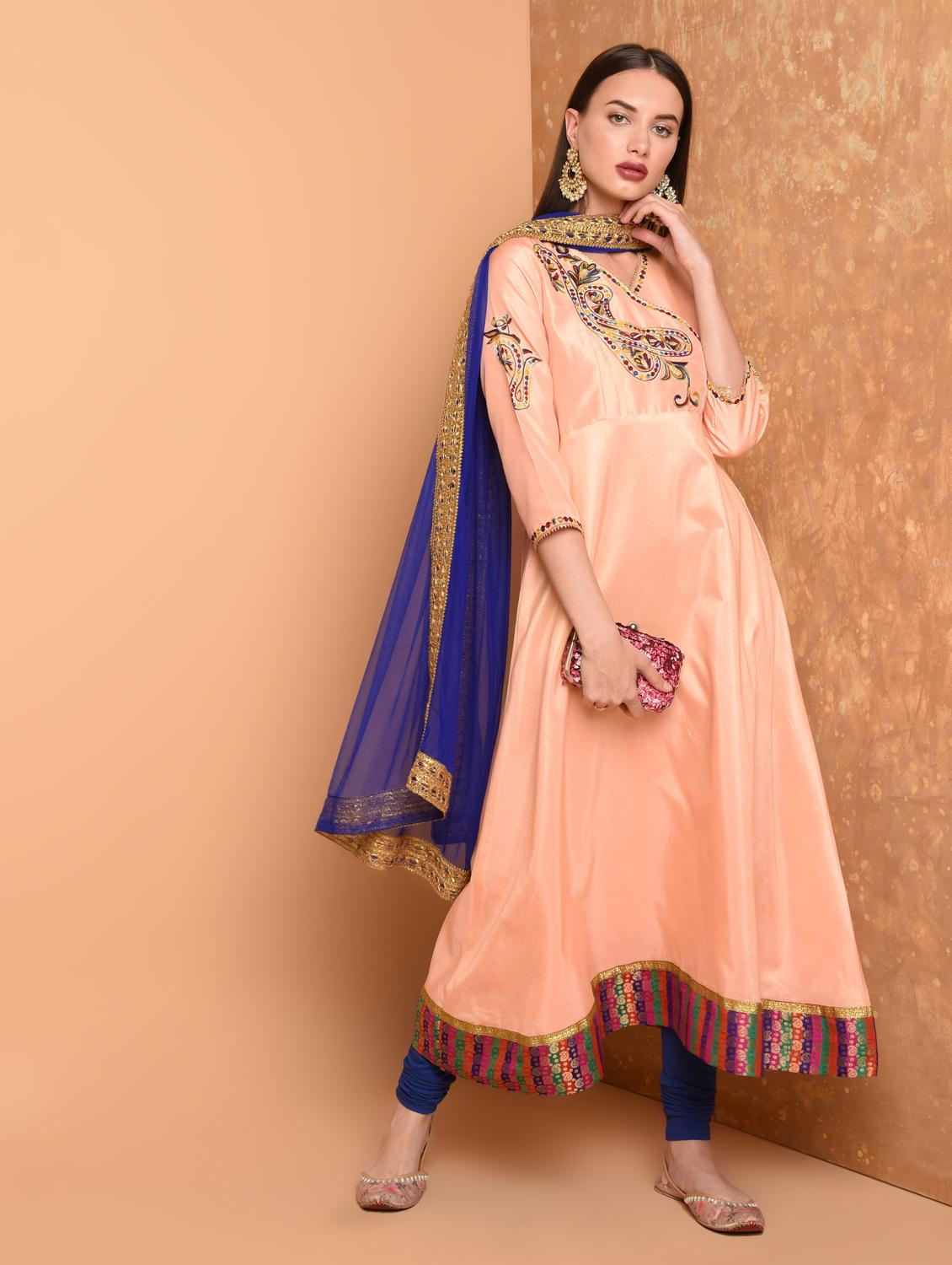 embroidered angrakha suit set - 16466326 - Zoom Image - 2