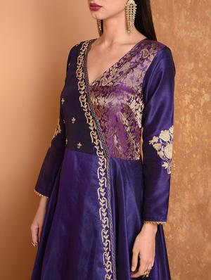 zari embroidered flared kurta - 16466347 - Standard Image - 5