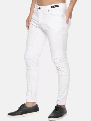 white solid plain jeans - 16466354 - Standard Image - 2