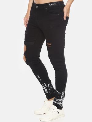 black printed distressed jeans - 16466360 - Standard Image - 2