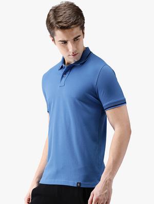 blue solid polo t-shirt - 16467579 - Standard Image - 2