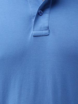 blue solid polo t-shirt - 16467579 - Standard Image - 5