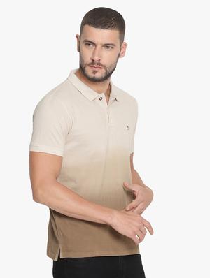beige ombre polo t-shirt - 16467643 - Standard Image - 2