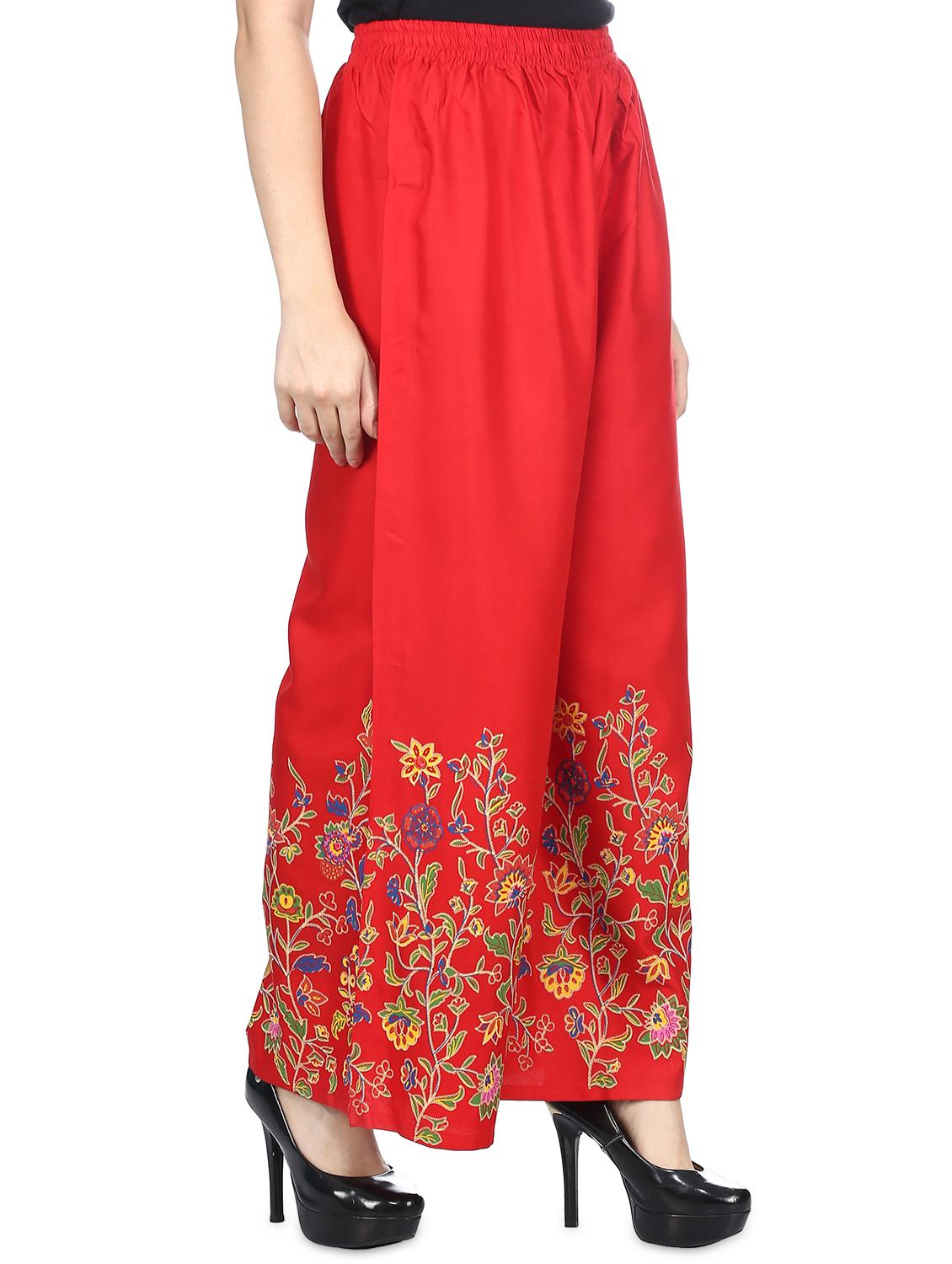 high rise floral hem palazzo - 16467684 - Zoom Image - 2