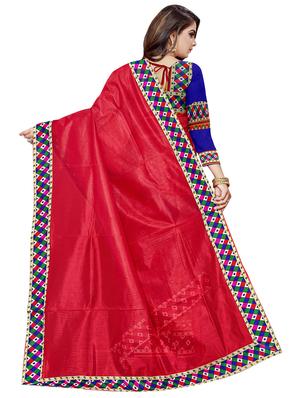 printed lace border saree with blouse - 16468692 - Standard Image - 2