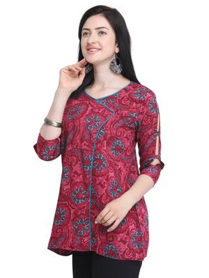 printed flared kurti - 16470244 - Standard Image - 2