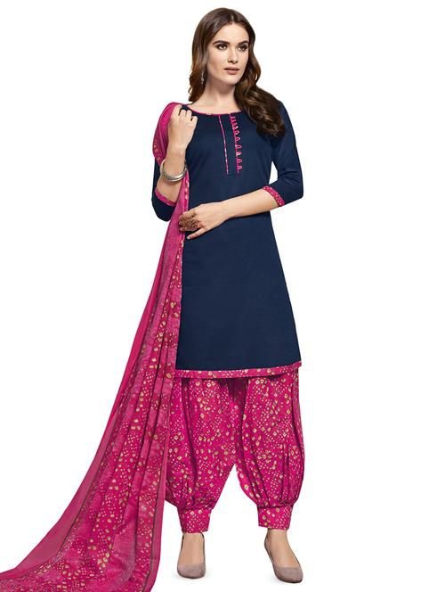 printed unstitched suit - 16471331 - Standard Image - 1