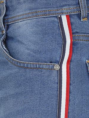 light blue side taped jeans - 16472175 - Standard Image - 5