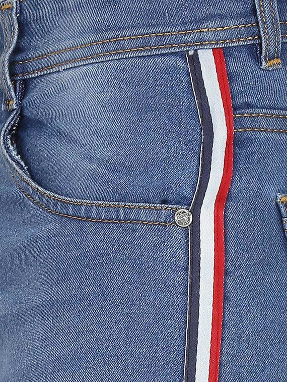 light blue side taped jeans - 16472175 - Zoom Image - 5