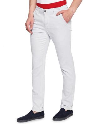 white printed chinos - 16472382 - Standard Image - 2