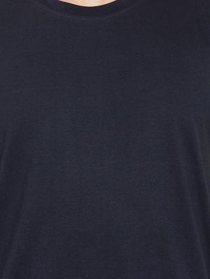 navy blue solid t-shirt - 16472659 - Standard Image - 5
