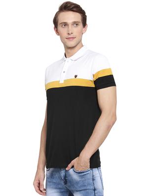 black color block polo t-shirt - 16472667 - Standard Image - 2