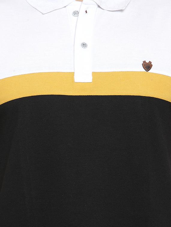 black color block polo t-shirt - 16472667 - Zoom Image - 5