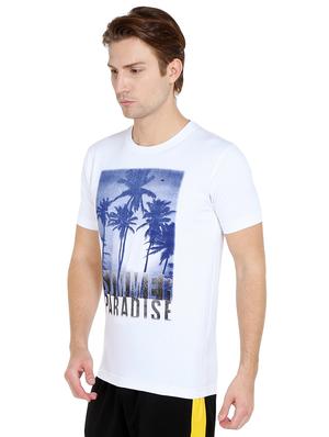 white chest print t-shirt - 16472682 - Standard Image - 2